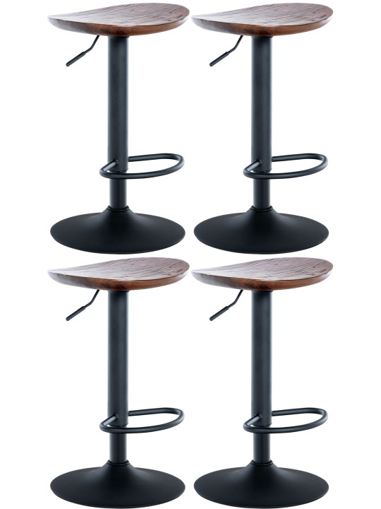 Set 4 scaune de bar Skelde, nuc