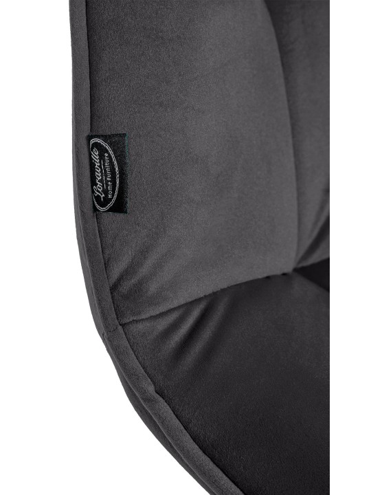 Set 2 scaune de sufragerie catifea Vermont, negru