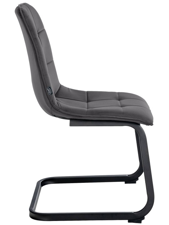 Set 2 scaune de sufragerie catifea Vermont, negru