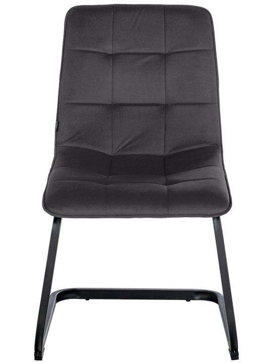 Set 2 scaune de sufragerie catifea Vermont, negru