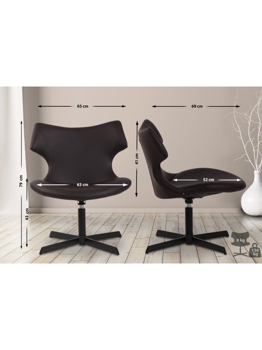 Sezlong Welland imitatie piele, maro