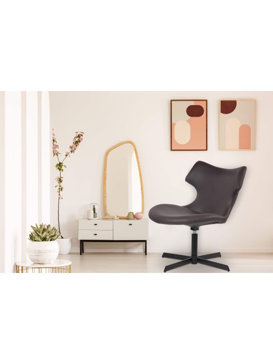 Sezlong Welland imitatie piele, maro