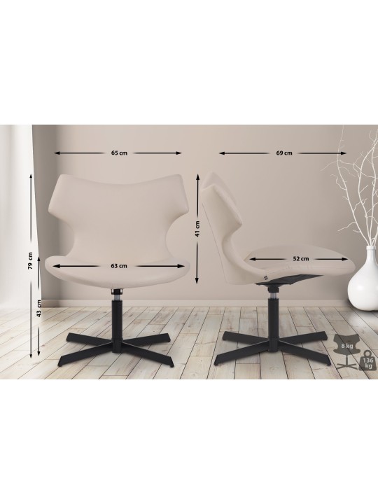 Sezlong Welland imitatie piele, crem