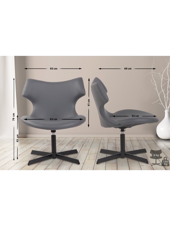 Sezlong Welland imitatie piele, gri