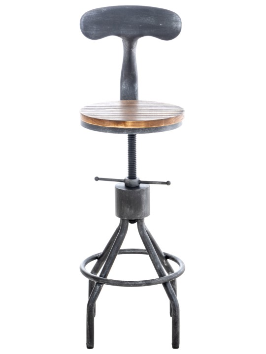 Set 2 scaune de bar Hanam, argint antic Set 2 scaune de bar Hanam, argint antic