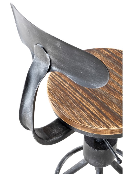 Set 2 scaune de bar Hanam, argint antic Set 2 scaune de bar Hanam, argint antic