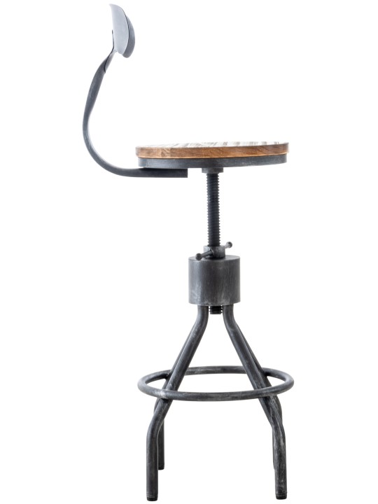 Set 2 scaune de bar Hanam, argint antic Set 2 scaune de bar Hanam, argint antic