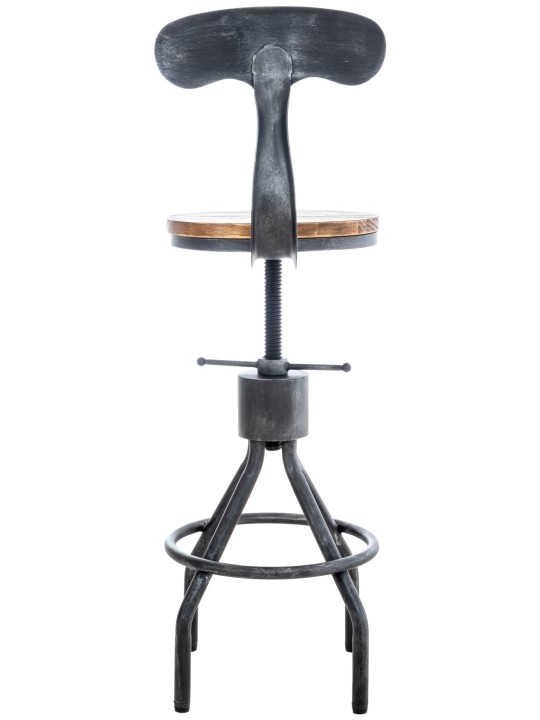 Set 2 scaune de bar Hanam, argint antic Set 2 scaune de bar Hanam, argint antic