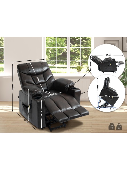 Fotoliu Andover imitatie de piele, maro