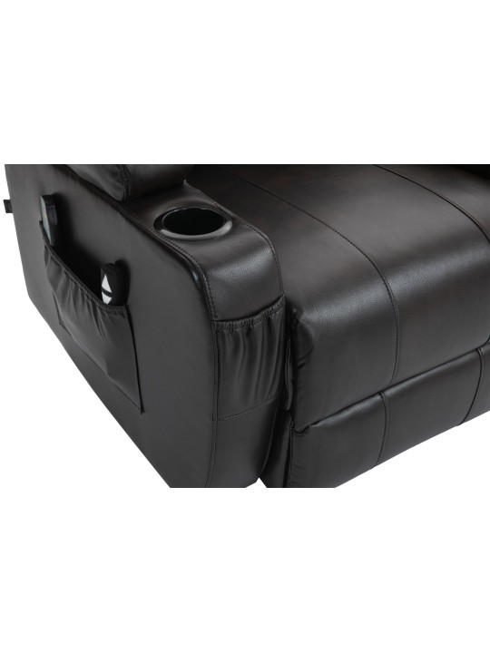 Fotoliu Hepler cu functie de masaj imitatie piele, maro