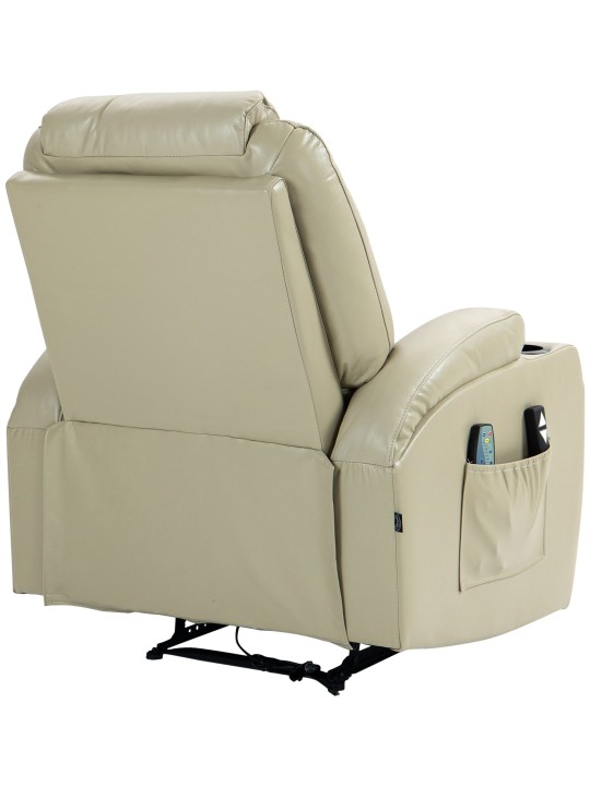 Fotoliu Hepler cu functie de masaj imitatie piele, crem