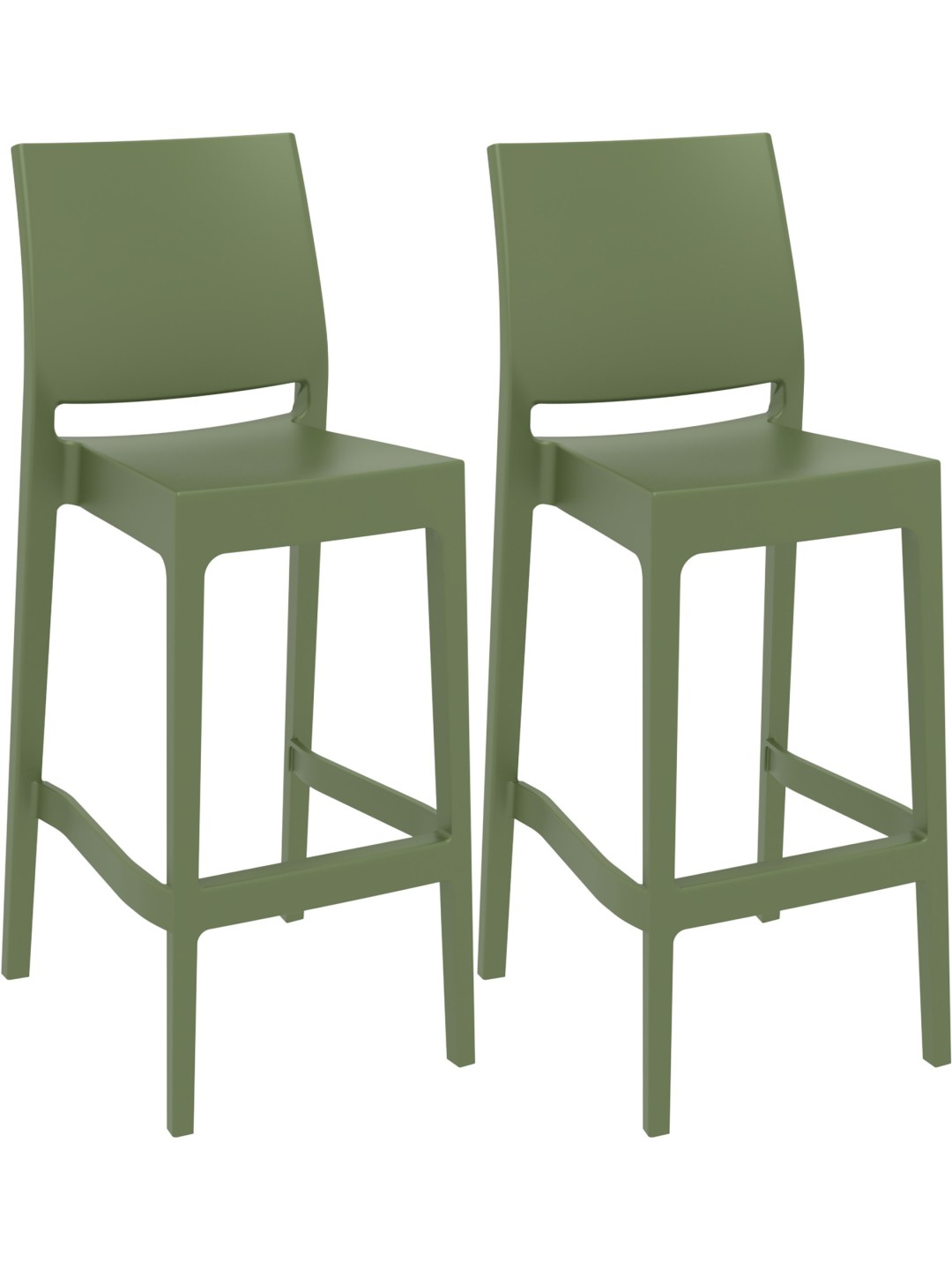 Set 2 scaune de bar Maya, măsliniu