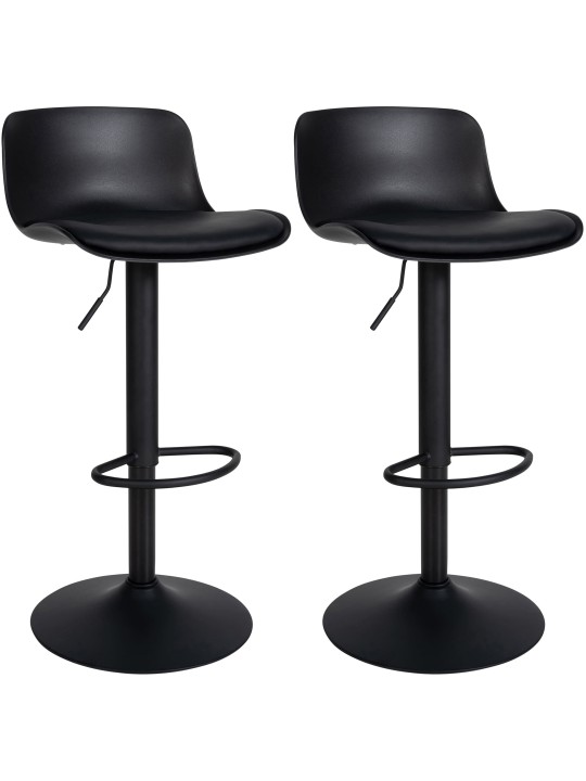 Set 2 taburete de bar Almada imitatie piele, negru
