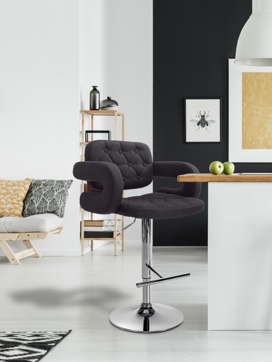 Scaun de bar Dublin FABRIC C, negru