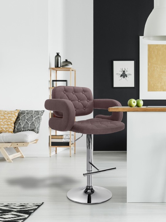 Scaun de bar Dublin FABRIC C, maro