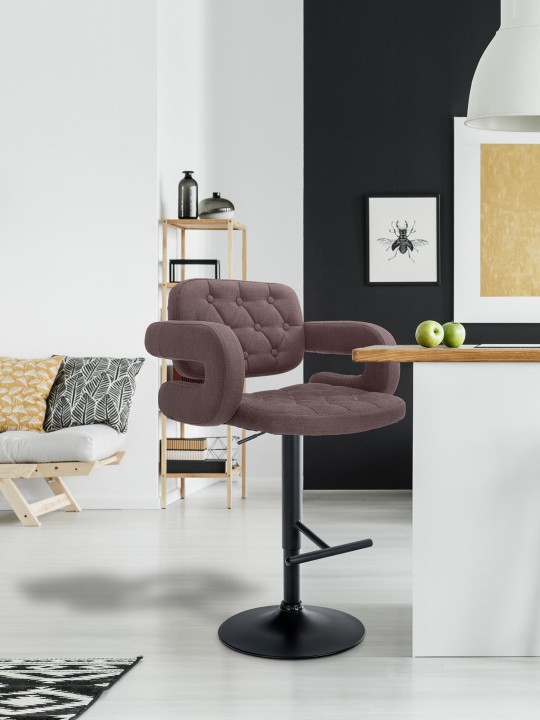 Scaun de bar Dublin FABRIC, maro