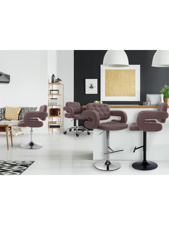 Scaun de bar Dublin FABRIC, maro