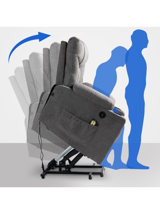 Fotoliu Andover stofa, gri