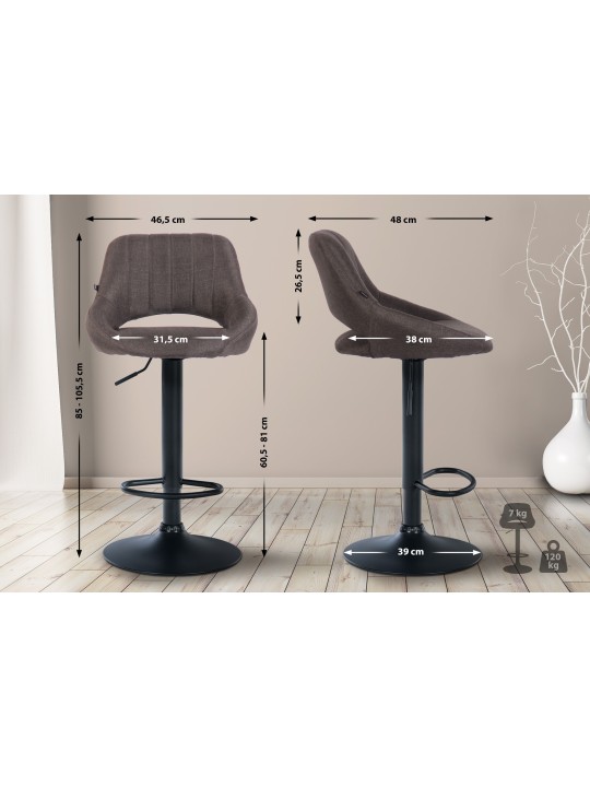 Scaun de bar Tesatura Milet, gri închis