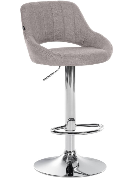 Scaun bar Milet stofa crom, gri Scaun bar Milet stofa crom, gri