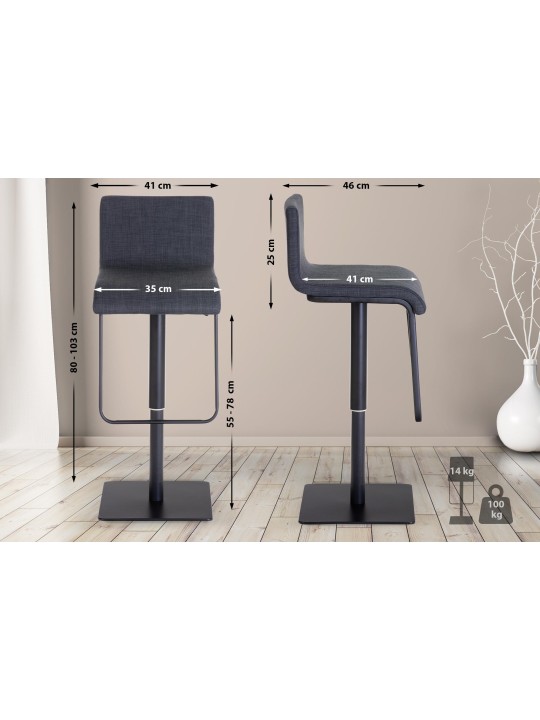 Scaun de bar Tesatura Limon B, gri închis