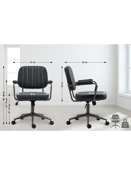 Scaun de birou Natrona, negru antic