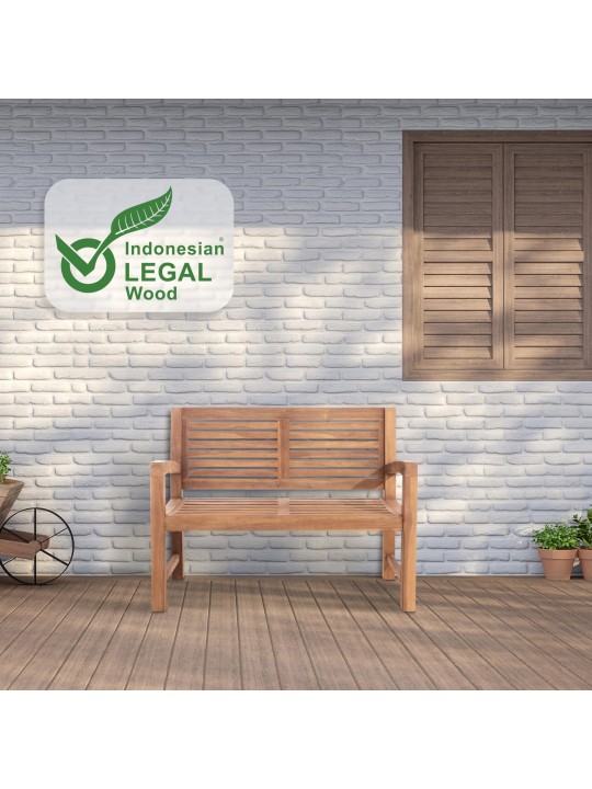 Bancă din tec Halden 120 cm, tec