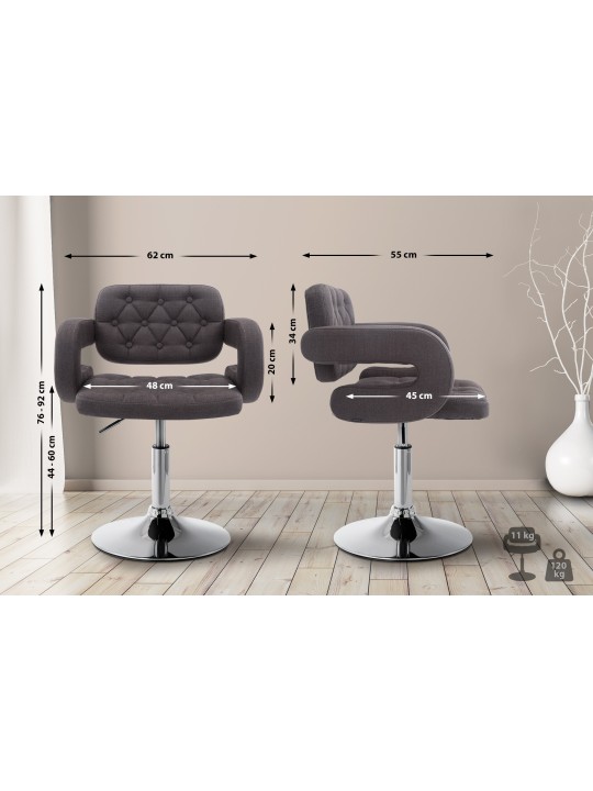 Sezlong Tesatura Dublin, gri închis