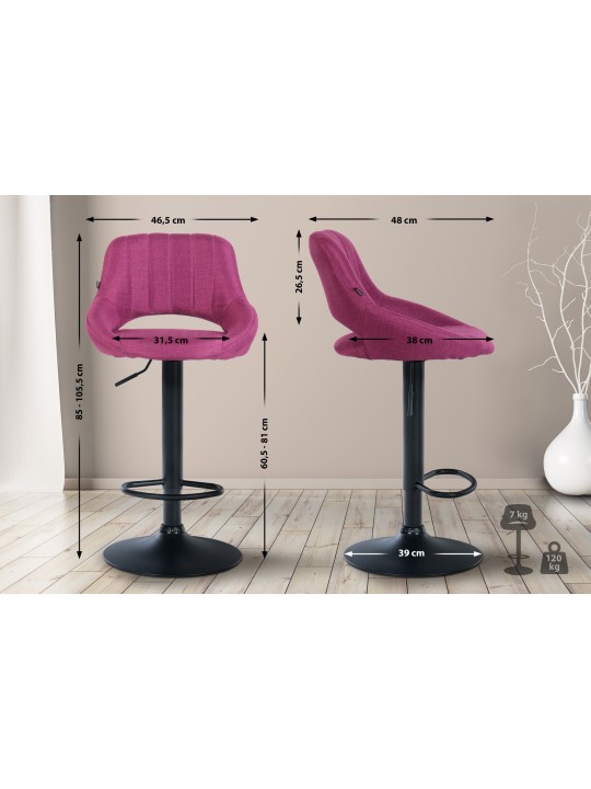Set 2 taburete de bar Milet material B, lila