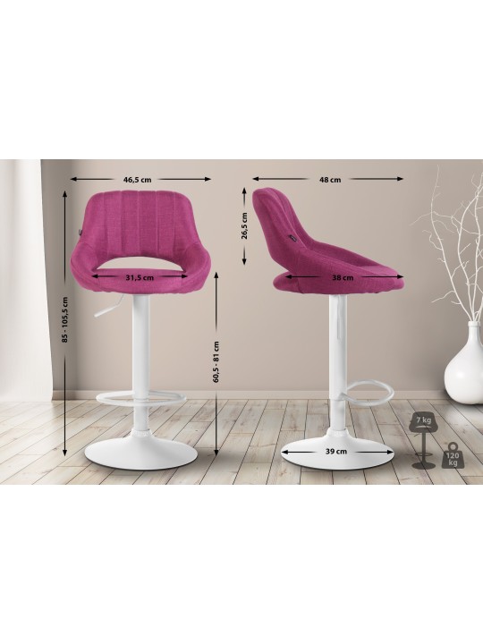 Set 2 taburete de bar Milet stofa W, lila Set 2 taburete de bar Milet stofa W, lila