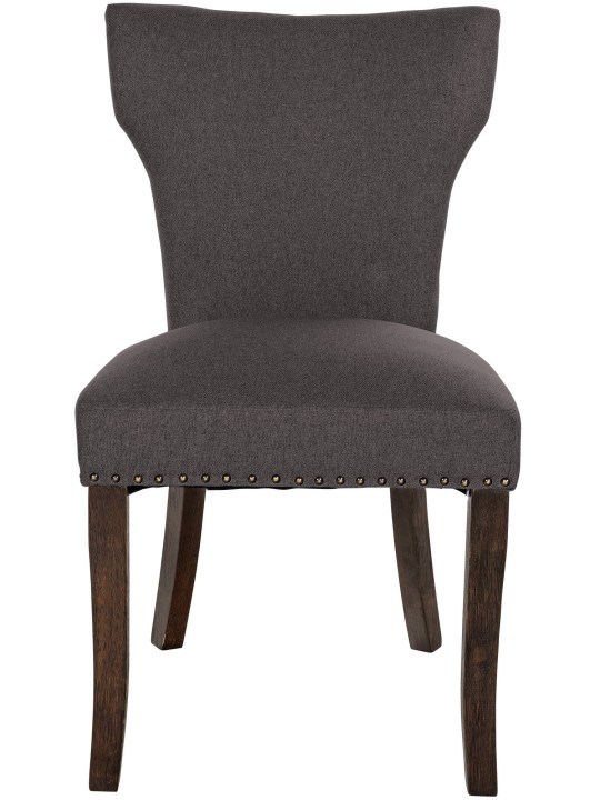 Set 2 scaune de sufragerie tesatura Zadar antic-închis, gri închis