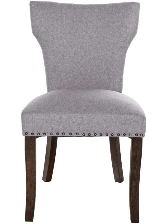 Set 2 scaune de sufragerie tesatura Zadar antic-închis, gri Set 2 scaune de sufragerie tesatura Zadar antic-închis, gri