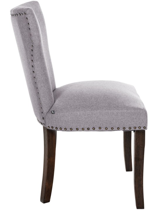 Set 2 scaune de sufragerie tesatura Zadar antic-închis, gri Set 2 scaune de sufragerie tesatura Zadar antic-închis, gri