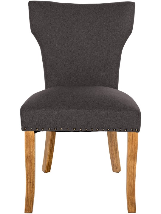 Set 2 scaune de sufragerie tesatura Zadar antic-luminoasa, gri închis