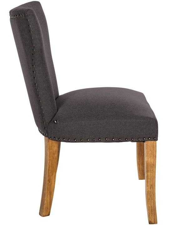 Set 2 scaune de sufragerie tesatura Zadar antic-luminoasa, gri închis