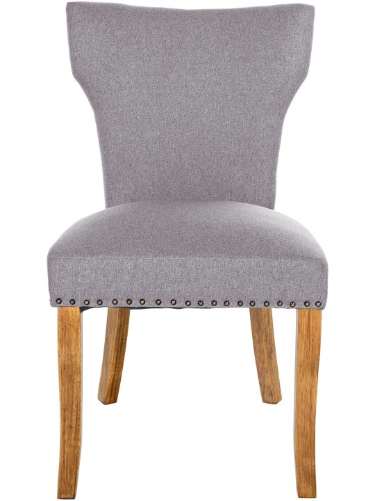 Set 2 scaune de sufragerie tesatura Zadar antic-luminoasa, gri