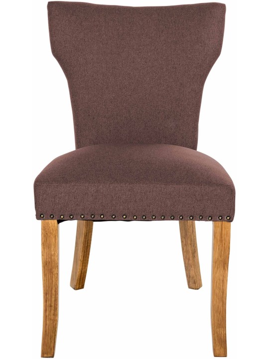 Set 2 scaune de sufragerie tesatura Zadar antic-luminoasa, maro