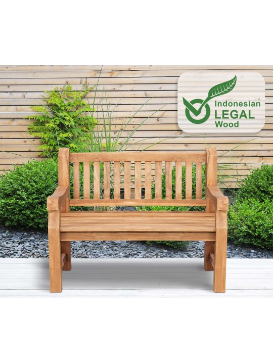 Banca de tec Jackson 120 cm cu husa, tec