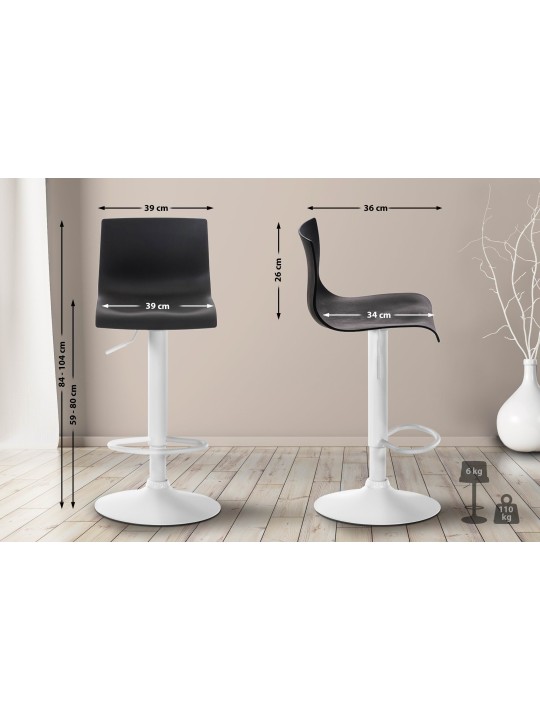 Scaun de bar Hoover W, negru Scaun de bar Hoover W, negru