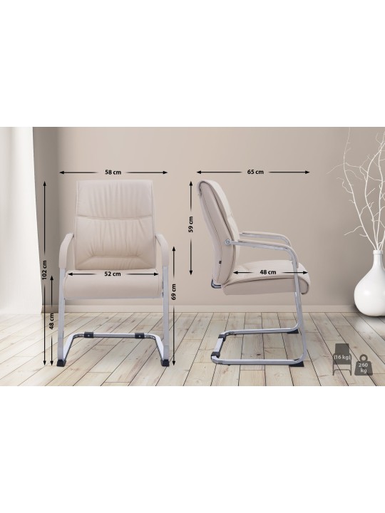 Scaun vizitator XL Anubis, crem