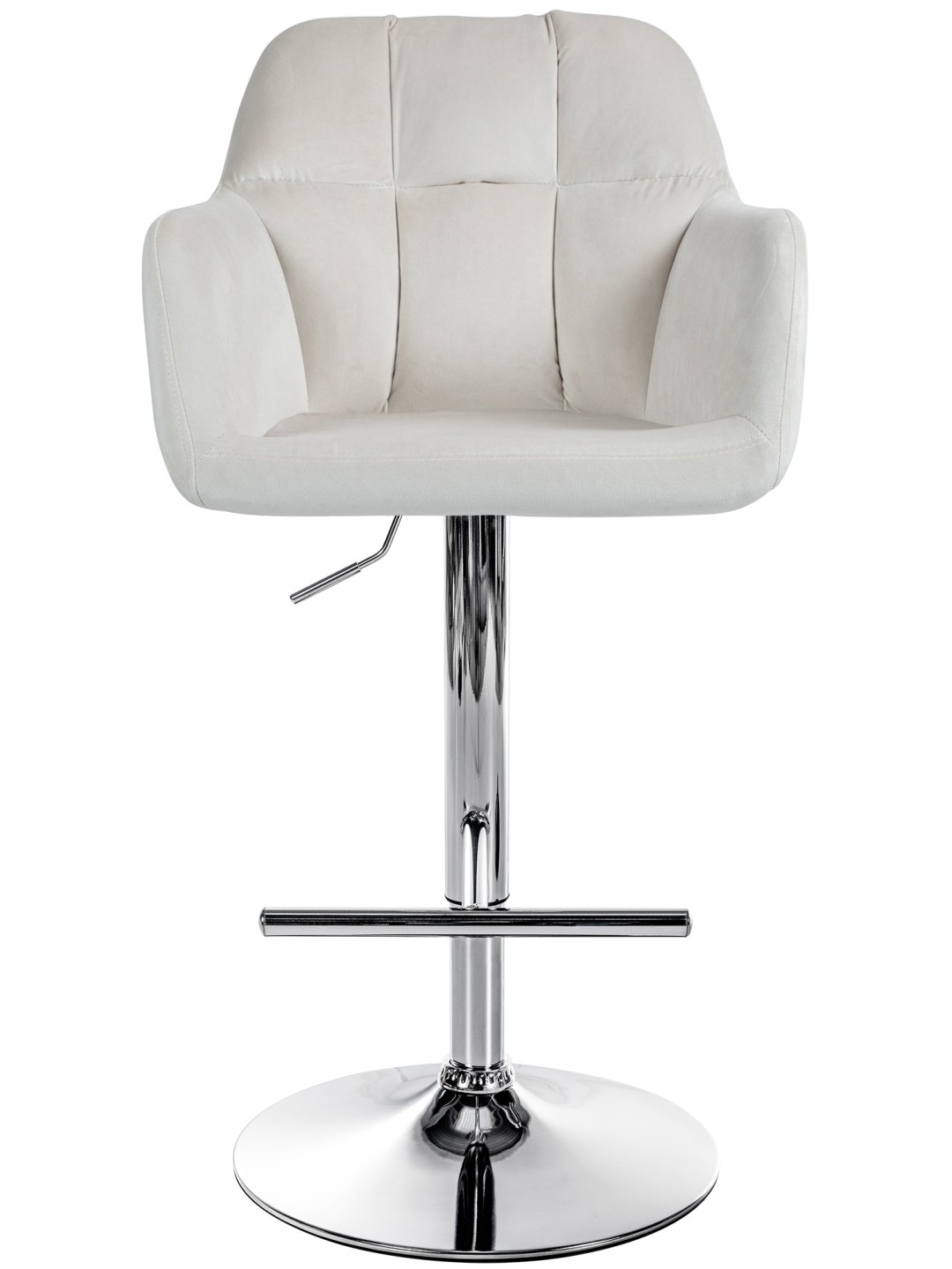 Scaun de bar Natoma catifea crom, crem