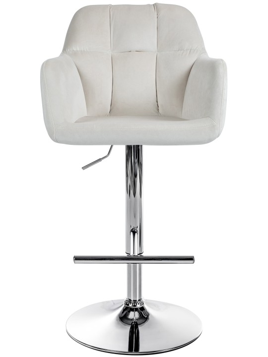 Scaun de bar Natoma catifea crom, crem