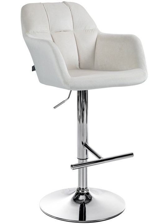 Scaun de bar Natoma catifea crom, crem