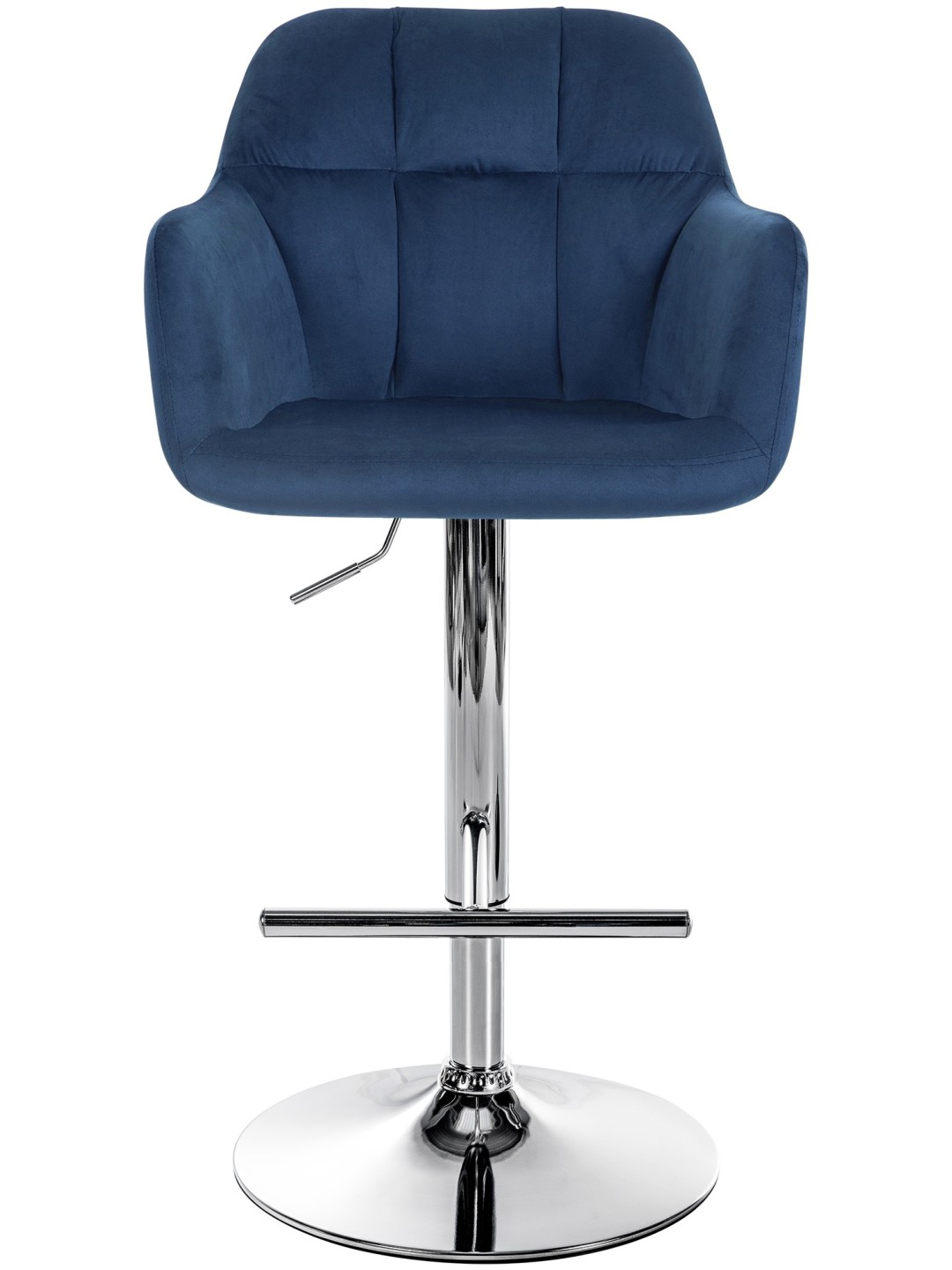 Scaun de bar Natoma catifea crom, albastru