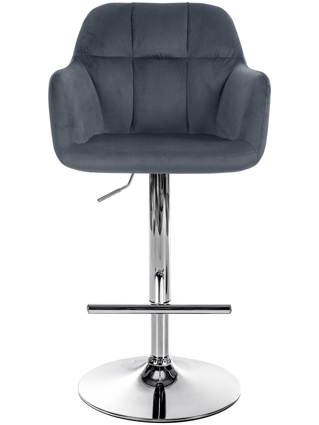 Scaun de bar Natoma catifea crom, gri închis