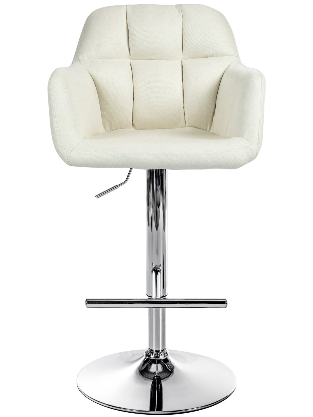 Scaun de bar Natoma stofa crom, crem