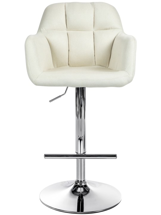 Scaun de bar Natoma stofa crom, crem