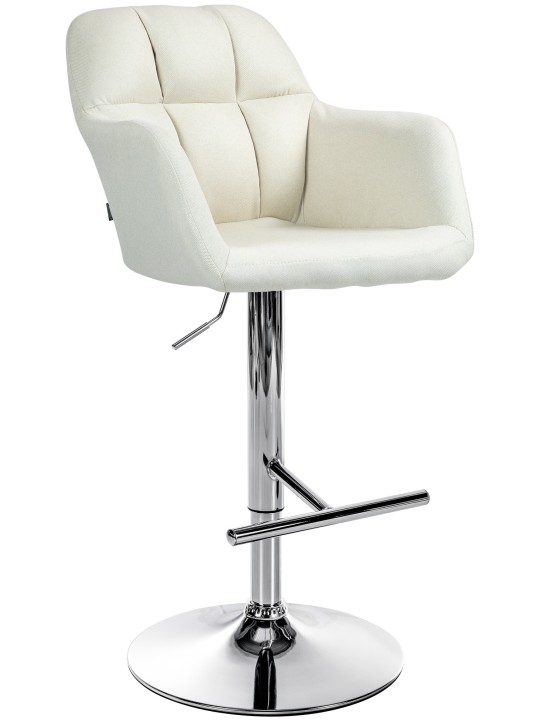 Scaun de bar Natoma stofa crom, crem