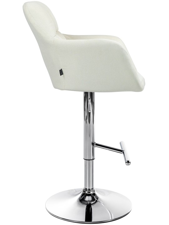 Scaun de bar Natoma stofa crom, crem