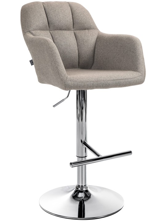 Scaun de bar Natoma stofa crom, taupe